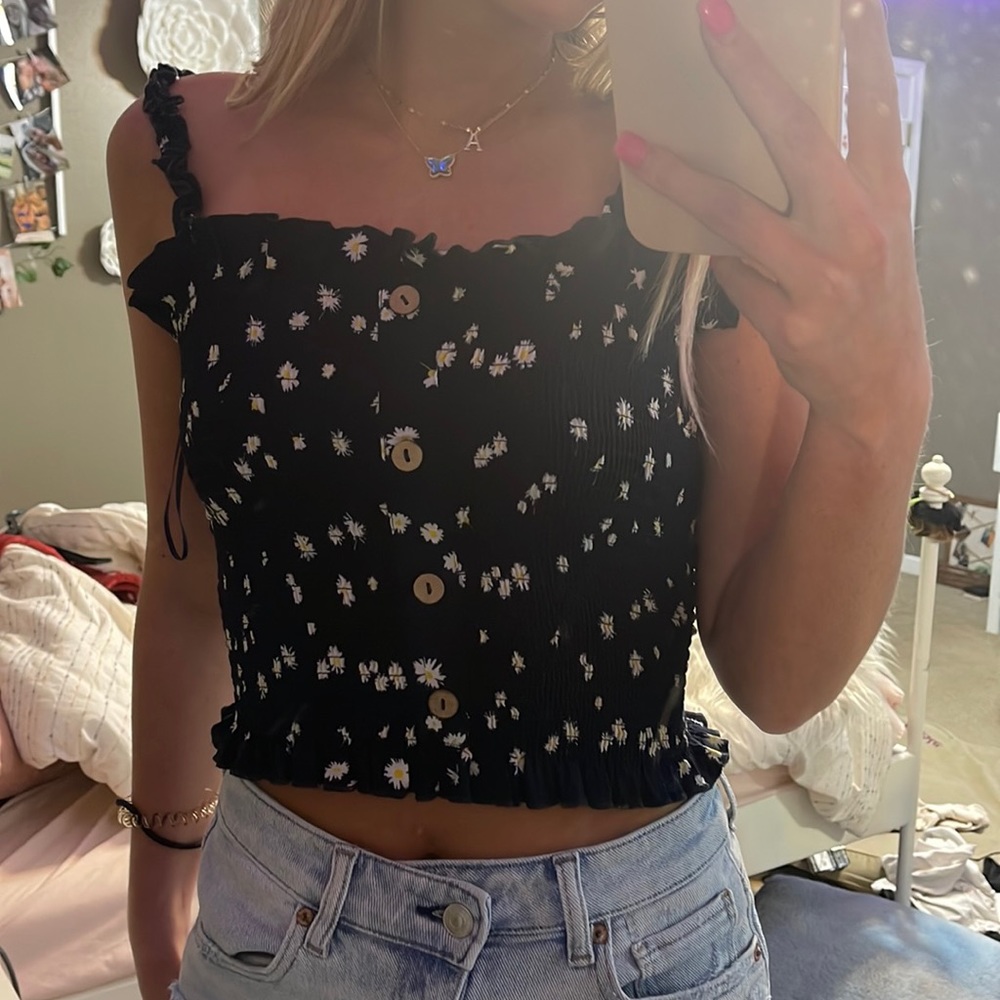 navy daisy tank